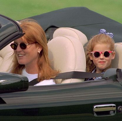 Princess Beatrice riding with the top down 