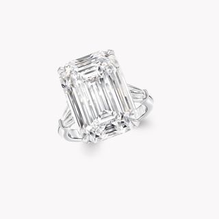 D Flawless Emerald Cut Diamond Solitaire Ring