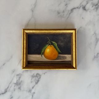 Clementine #3 Art Print - Unframed Oil Painting Print - Still Life Original - Small Still Life Painting - Clementine Art - Fruit Art Print