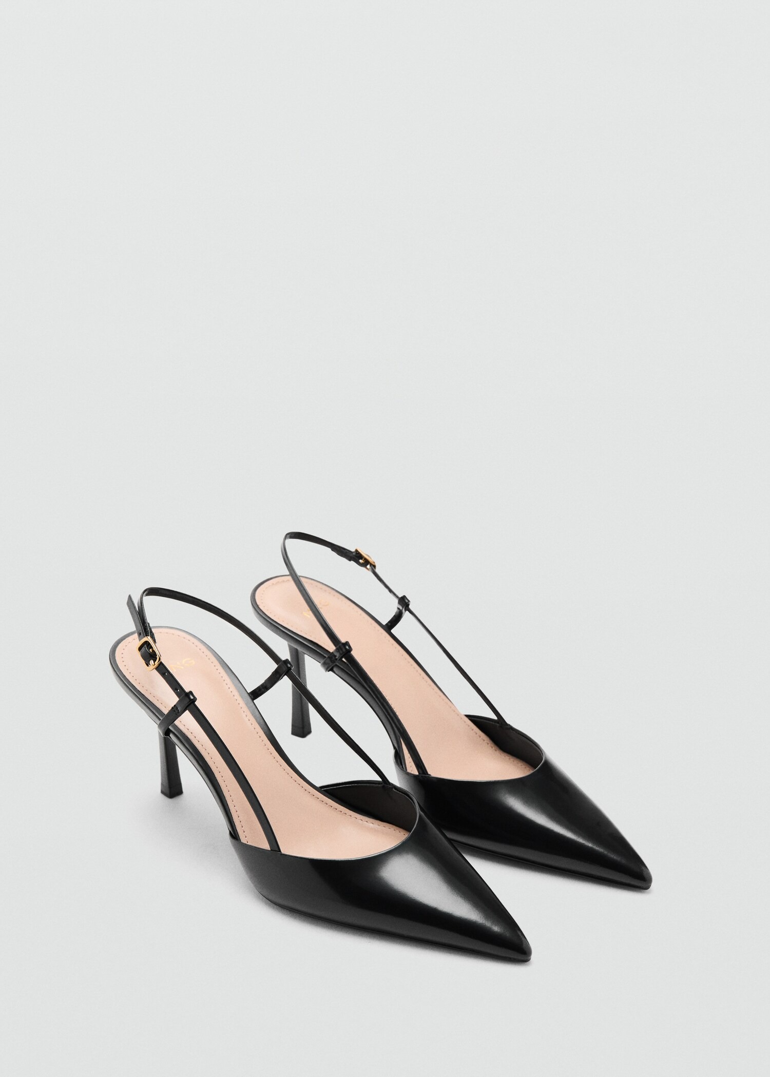 Mango, Pointed-toe leather heeled shoes