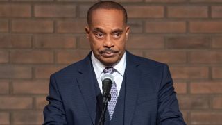Director Leon Vance giving a speech