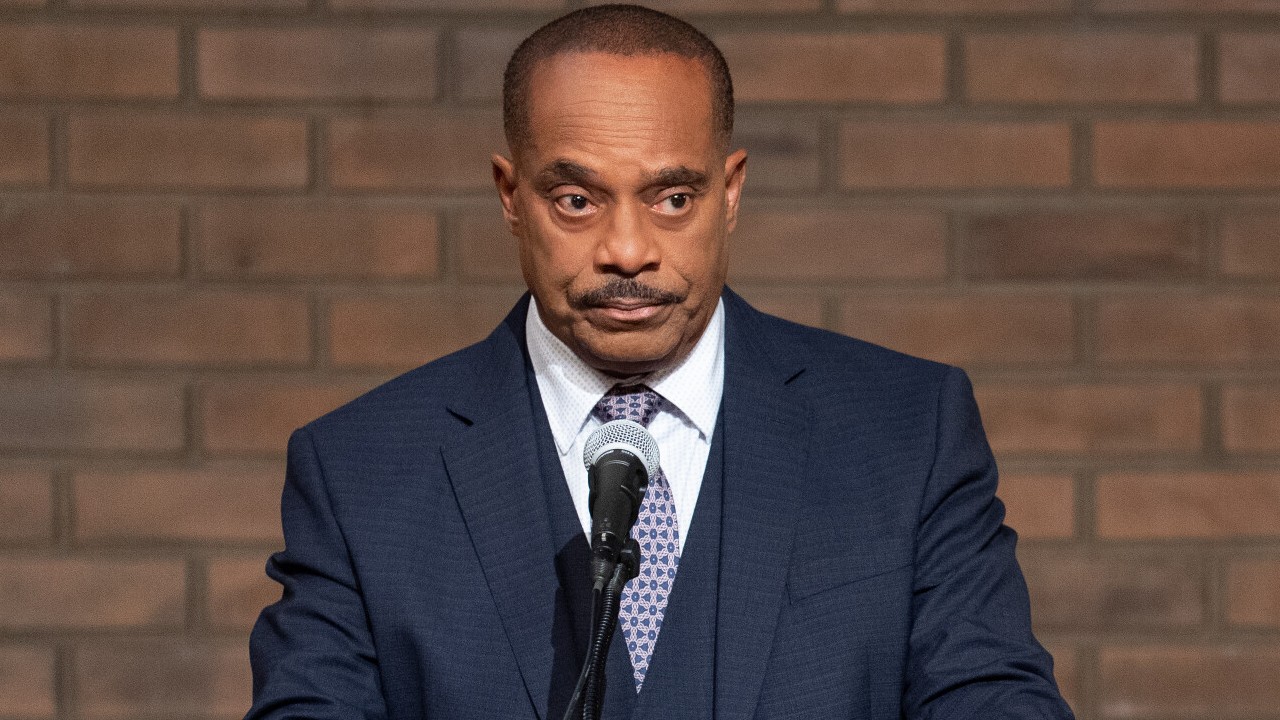 Director Leon Vance giving a speech