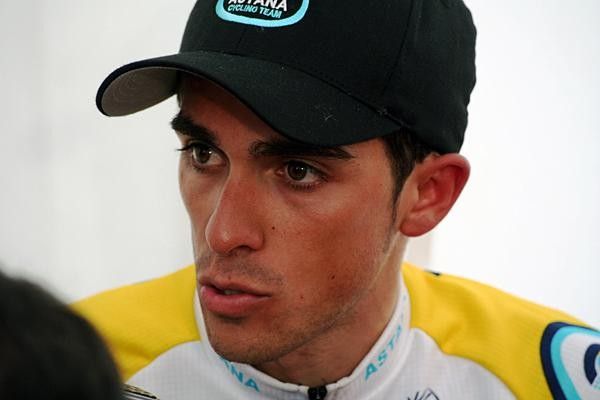 Contador speaks to the press.