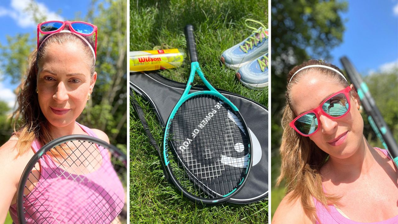 Anna learning how to play tennis as a beginner