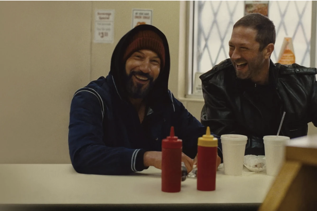 a production image from the flashback episode of The Bear "Gary", showing Jon Bernthal and Ebon Moss Bachrach