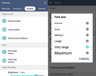 EasyHome makes the font nice an big, but if you don't want that, you can head back into settings to change it.