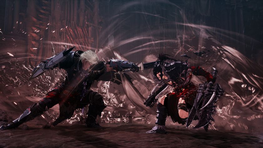 First Berserker: Khazan screenshot showing two characters engaged in battle 