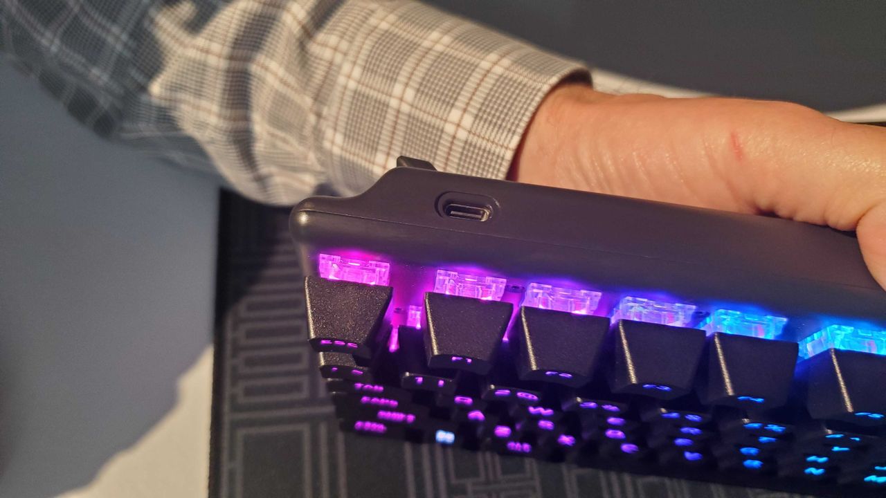 black RGB lit keyboard