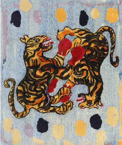 Peter Doig Tiger Fight rug for tomorrow&#039;s tigers