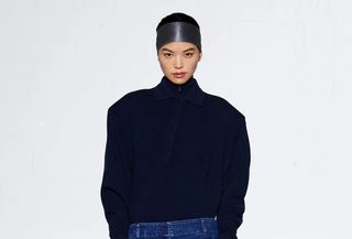 Photo of model walking in Tibi Fall/Winter 2024 show.