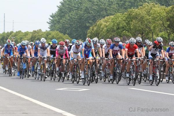 The return journey for the, now complete, peloton