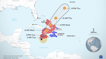 Map of Hurricane Melissa