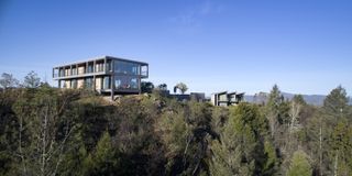 Contextual shot of Frame House by Mork-Ulnes Architects, a Sonoma house with a fire-resistant design