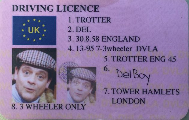 What a Plonker! Driver stopped by police has fake Del Boy driving licence