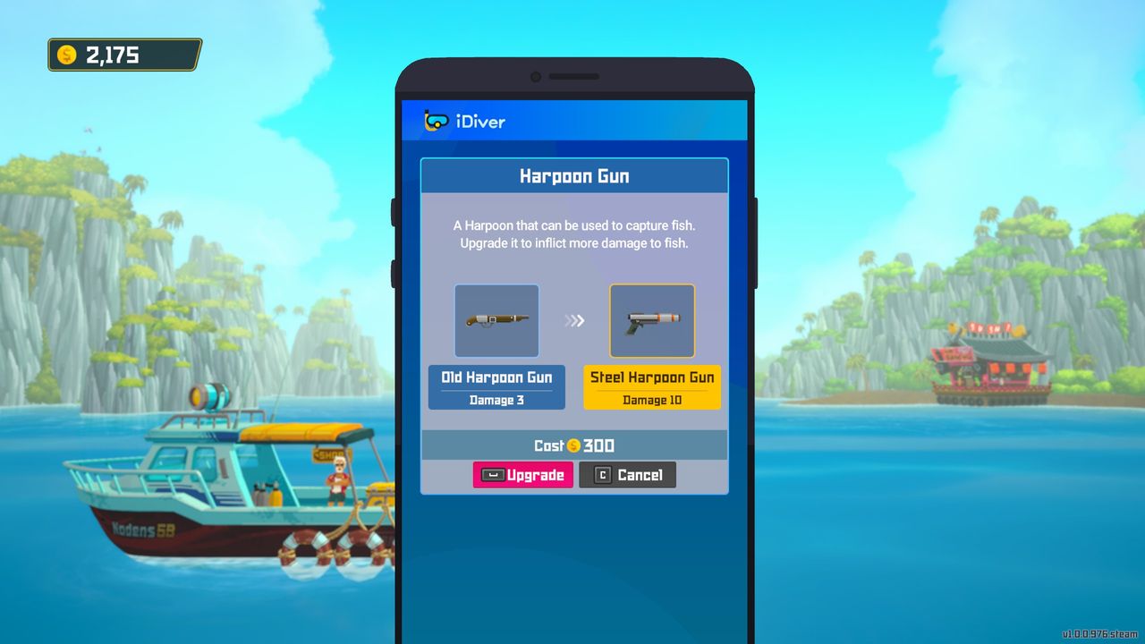 Dave the Diver upgrade weapons