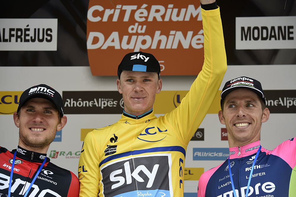 Chris Froome (Team Sky) wins the overall title on the final stage 8