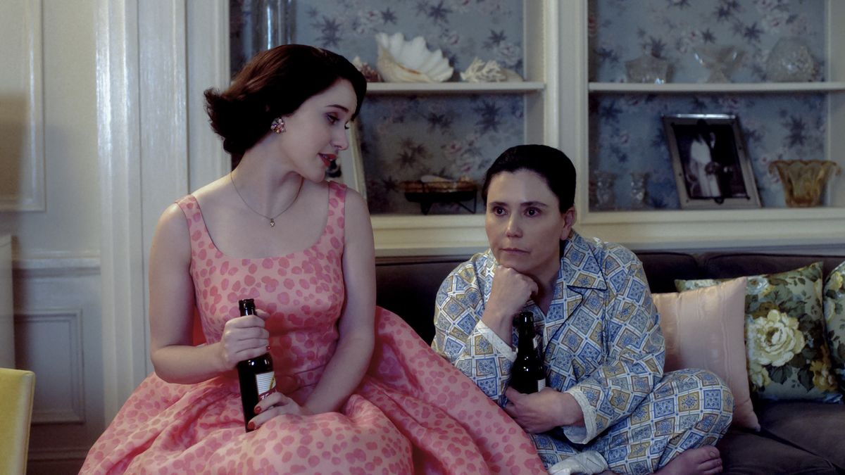 Rachel Brosnahan and Alex Borstein in The Marvelous Mrs. Maisel