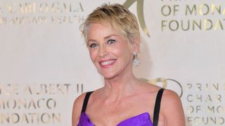 Sharon Stone short pixie cut with feathered bangs