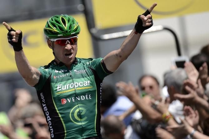 Thomas Voeckler (Europcar) out-smarted his breakaway companions to win stage 6 of the Dauphine
