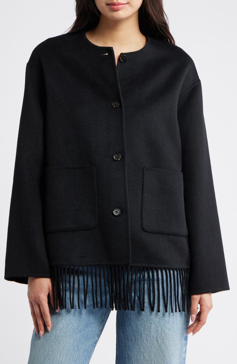 Tomoko Frige Trim Wool Blend Jacket