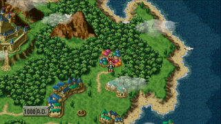 Best JRPGs - Chrono stands on the unblemished pixel art of the Chrono Trigger world map.