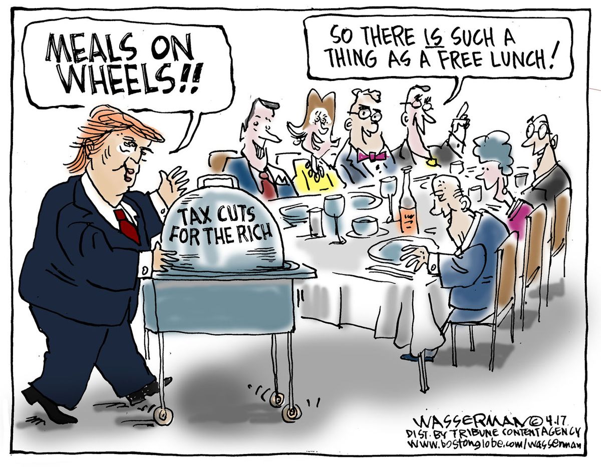 Political Cartoon U.S. President Trump Tax Cuts Wealthy Rich | The Week