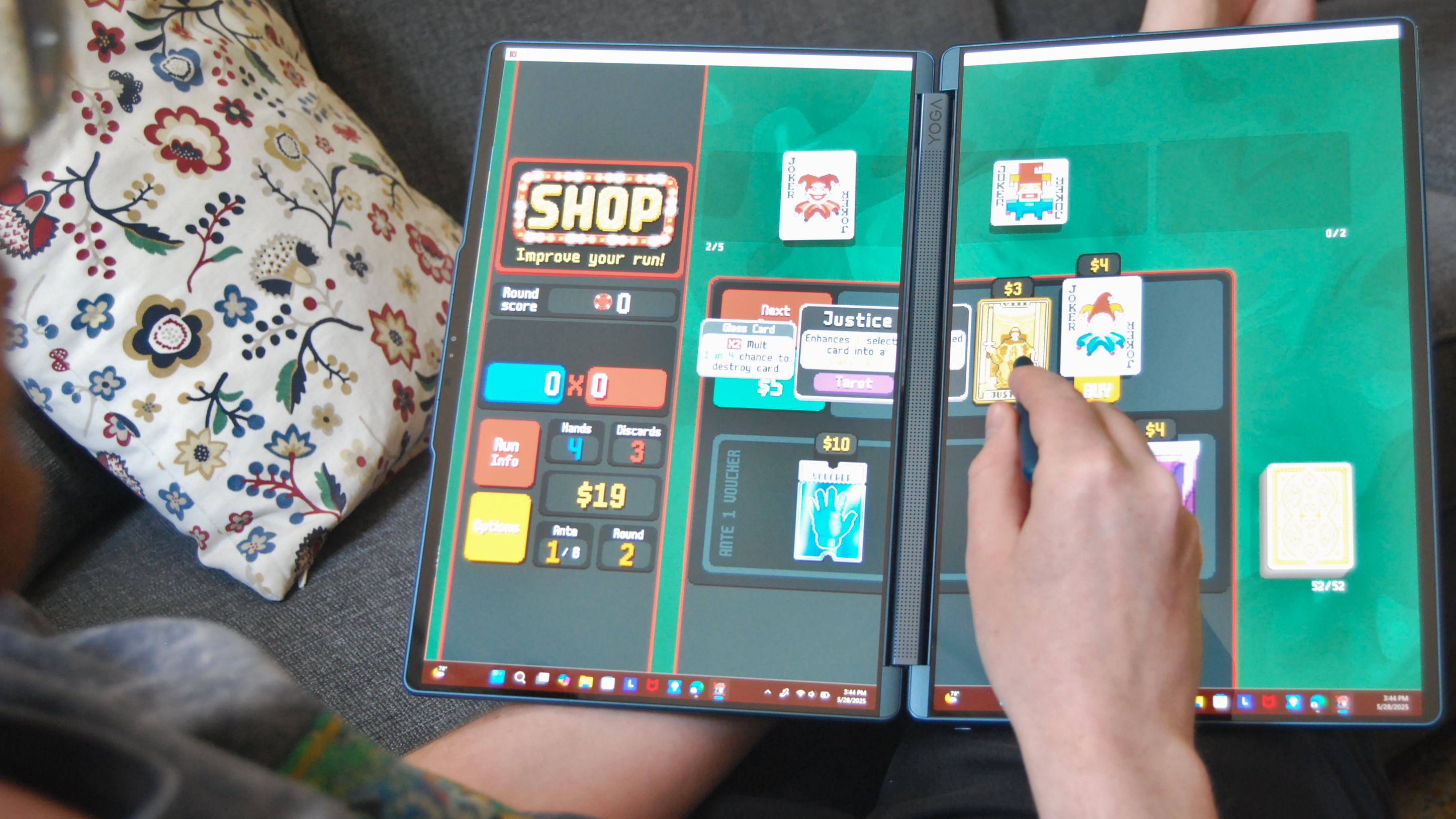 Playing Balatro on the Yoga Book 9i 14