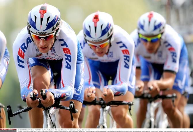 Pippo Pozzato (Katusha) driving the pace in 2009
