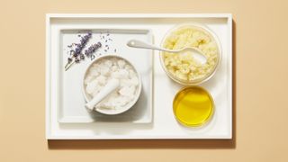 flay lay of ingredients for DIY skincare