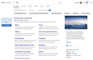 Bing with ChatGPT results in Bing Search