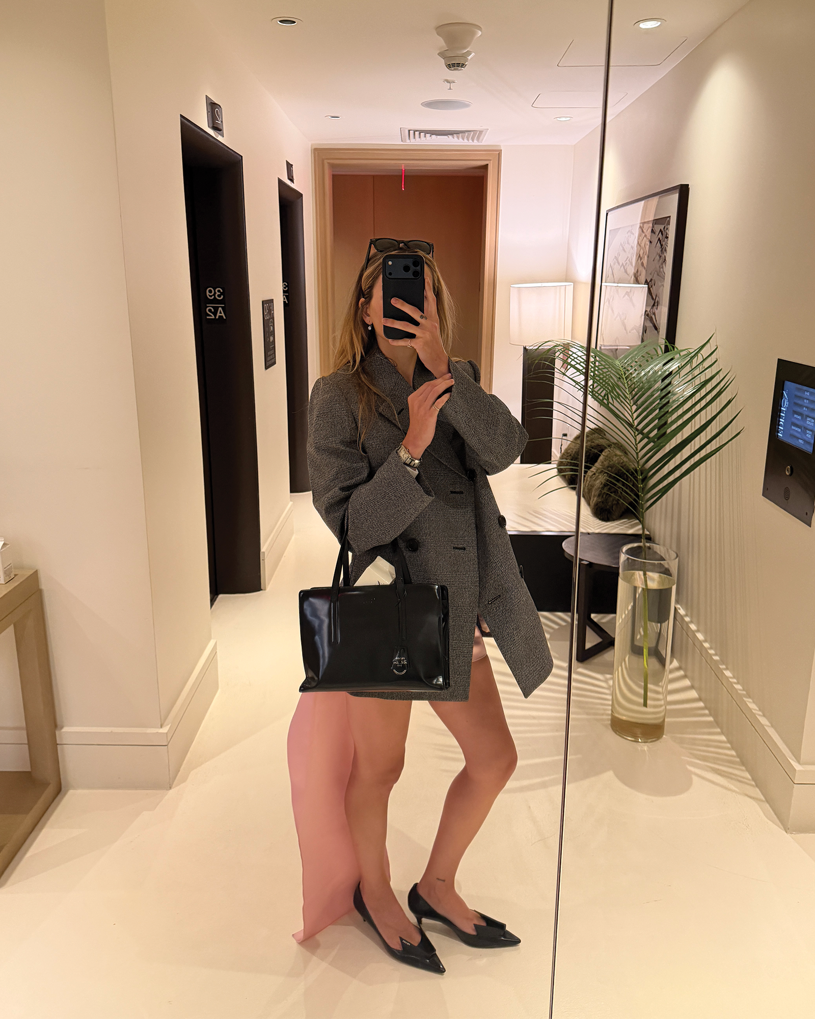 Eliza Huber's outfit for the second day of New York Fashion Week.