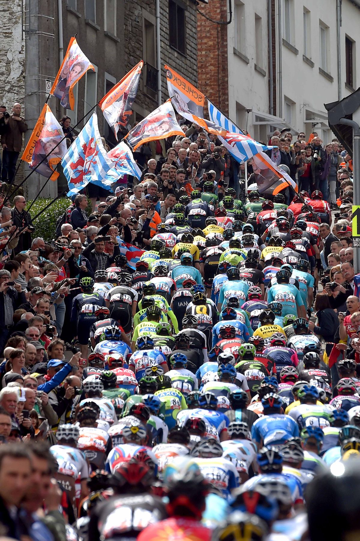 Some Andy Schleck fans on the C&ocirc;te de Saint Roch with their flags