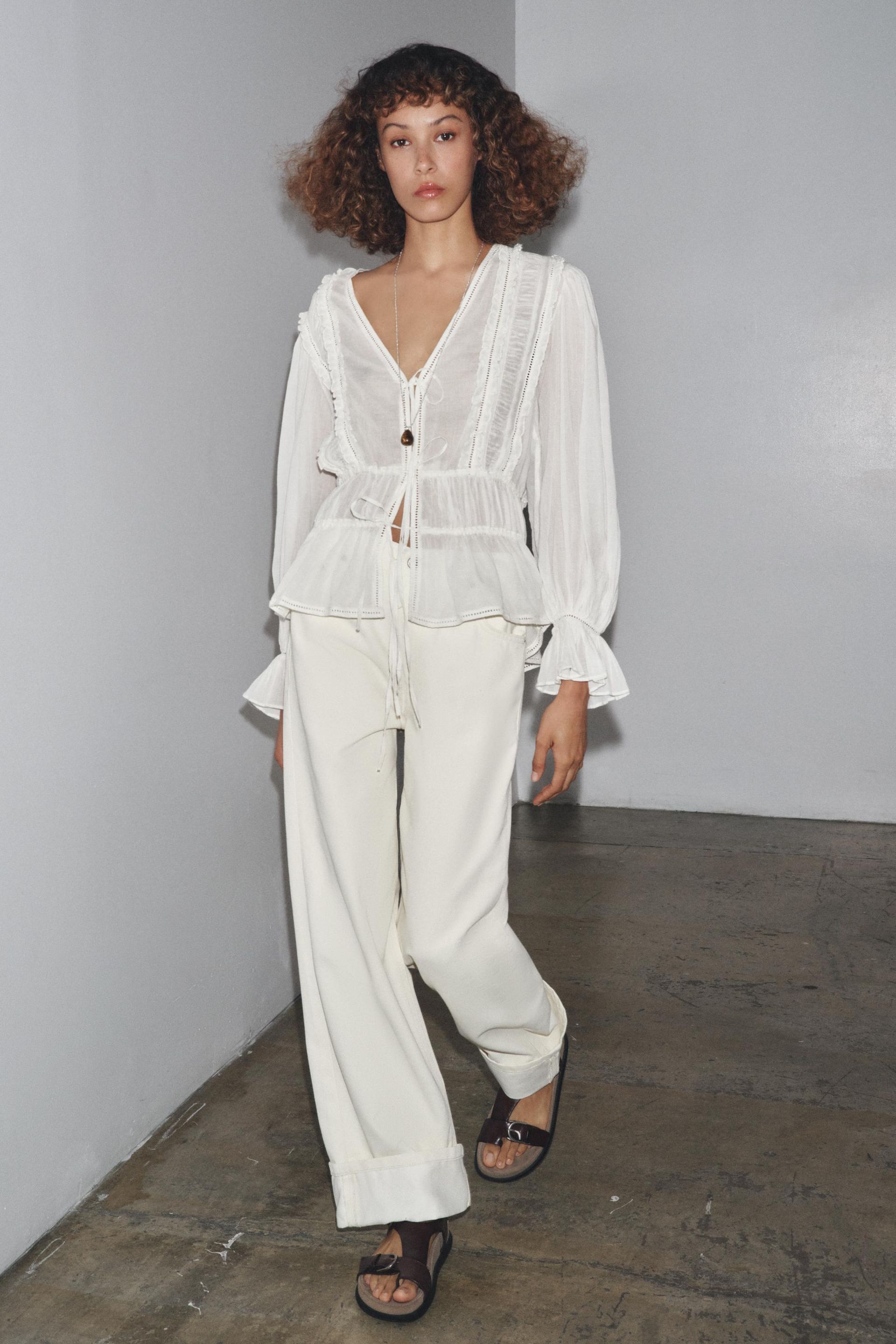 Zw Collection Romantic Ladder Stitch Shirt