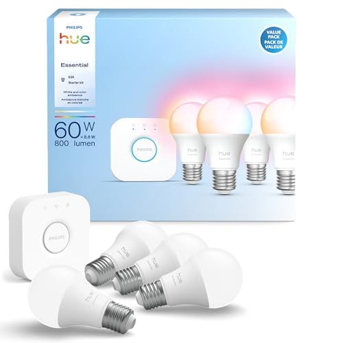 Essential starter kit (4 bulbs), White and color ambiance