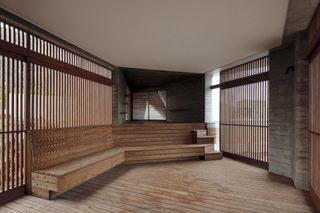japanese house showing timber seating