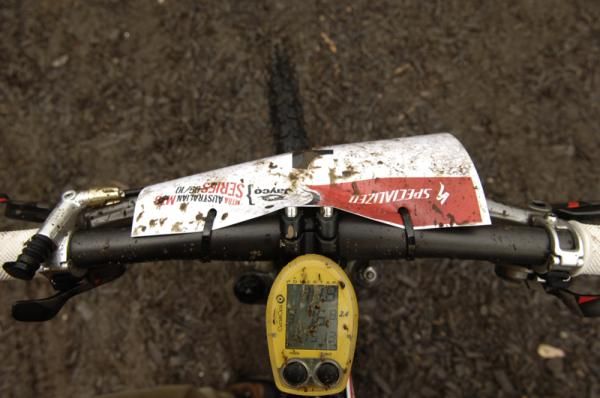 Rowena Fry had to ride the last few laps of the short track with the bars twisted after a fall