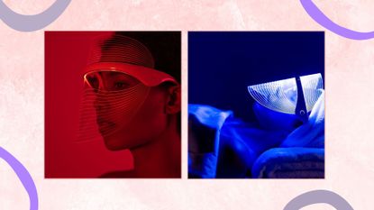 two images, one of red light therapy and one of blue light therapy, to illustrate the red light vs blue light therapy debate