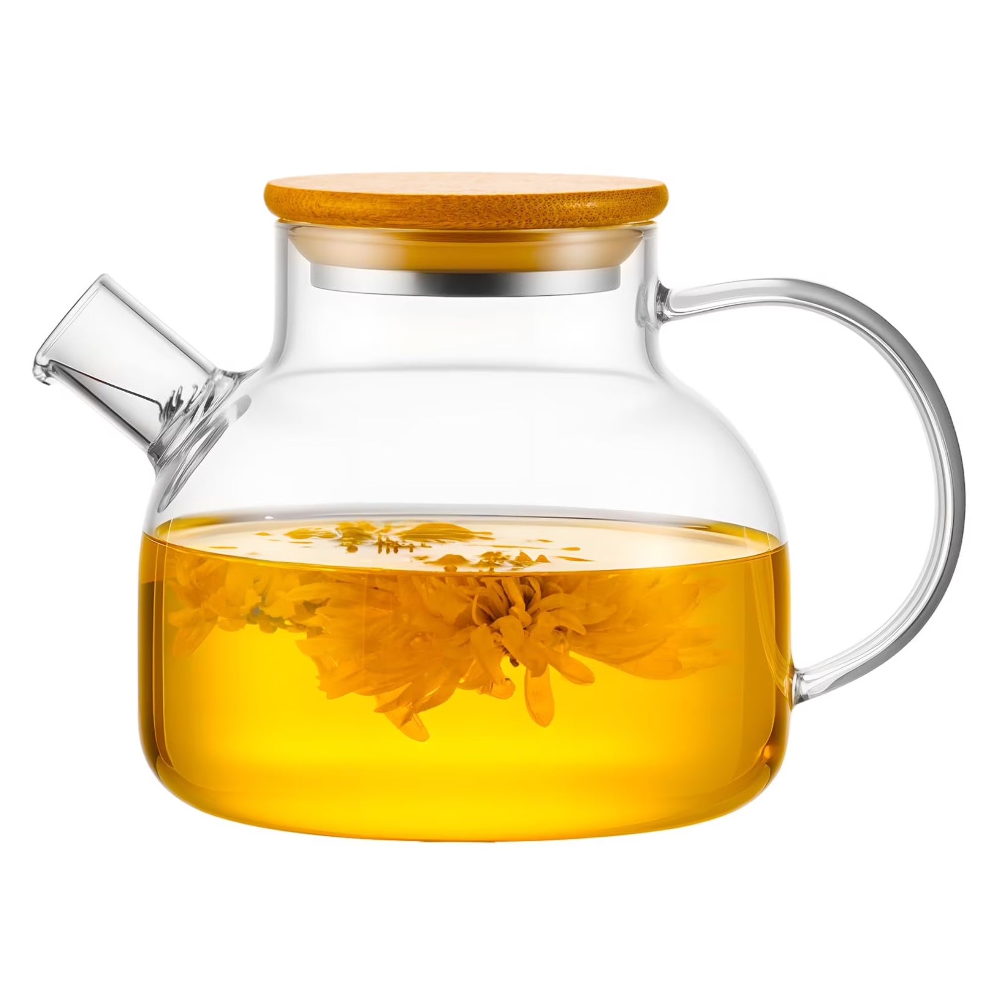 Clear glass teapot