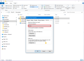 Windows 10 change folder view template