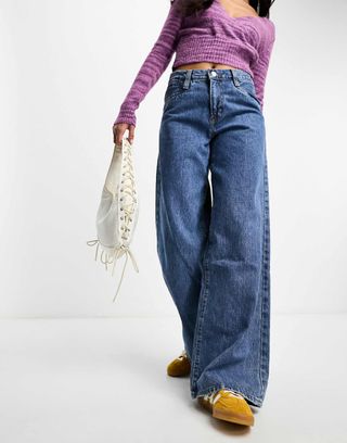 Levis 94 Baggy Wide Leg Jeans in Mid Blue