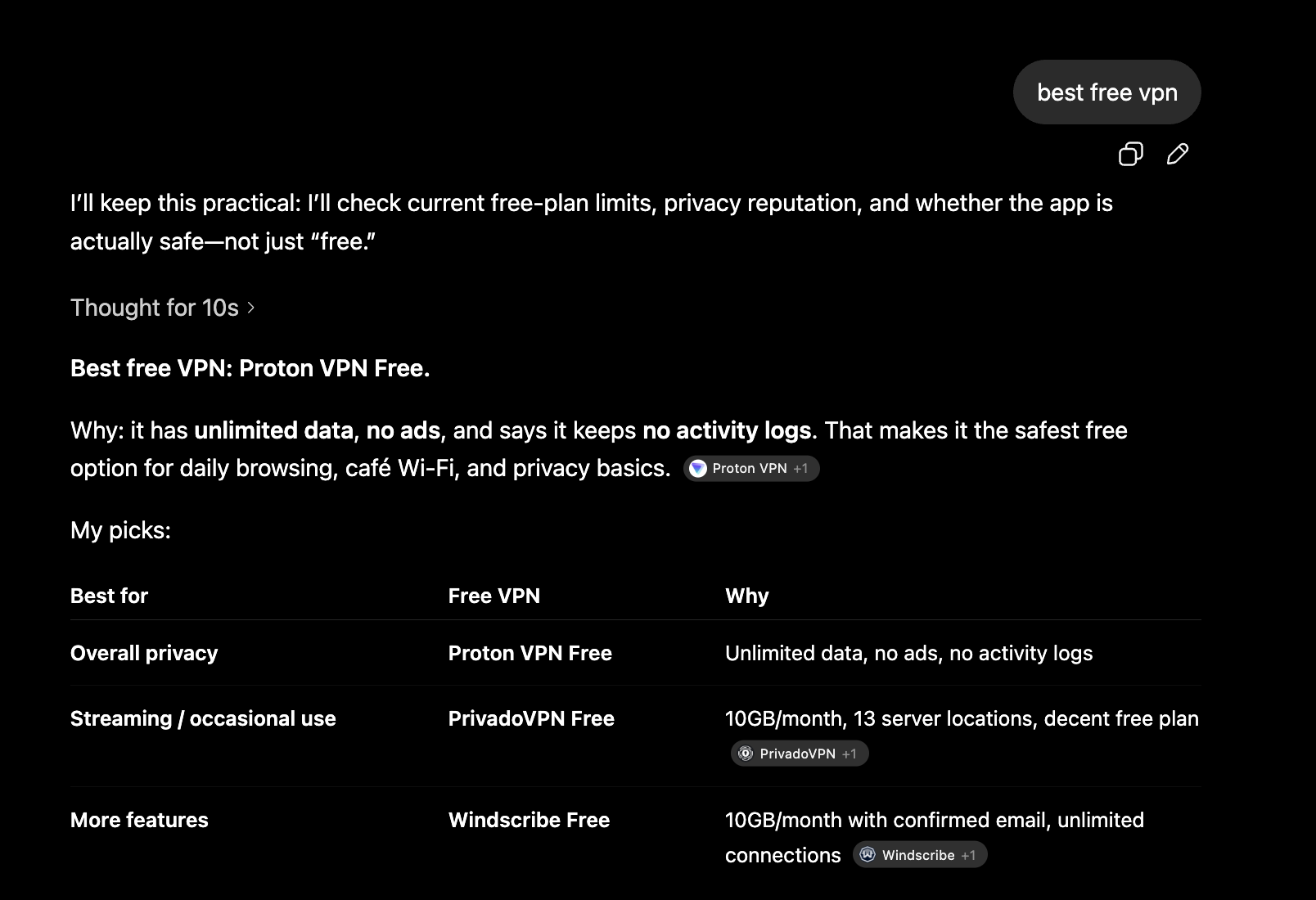 Perplexity best free vpn