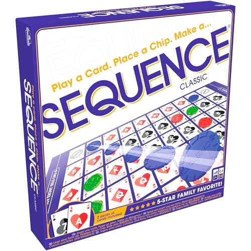 Sequence- Original Sequence Game With Folding Board, Cards and Chips by Jax ( Packaging May Vary ) White, 10.3