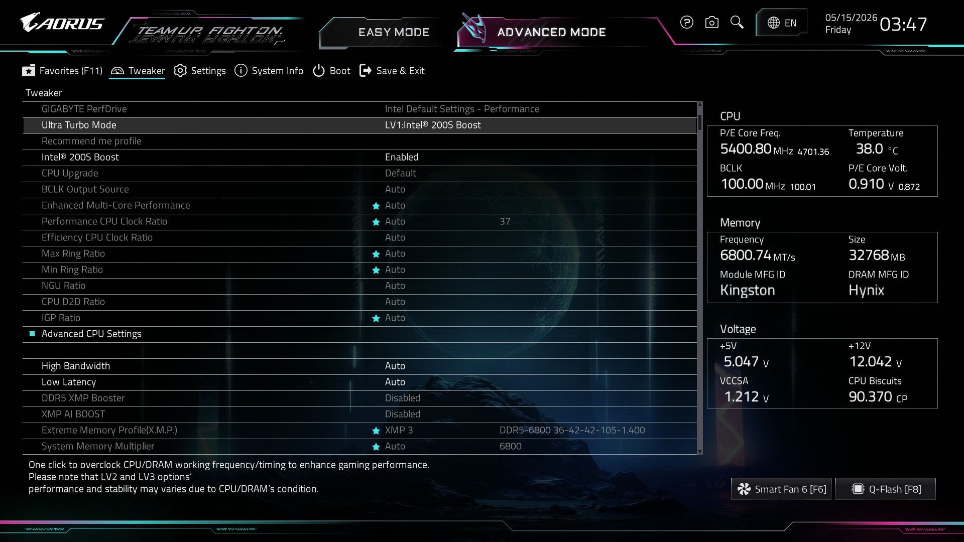 Gigabyte Z890 Aorus Elite Wifi7 Plus - BIOS
