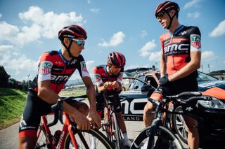 Dylan Teuns, Joey Roskopf and Rohan Dennis discuss their time trial recon.