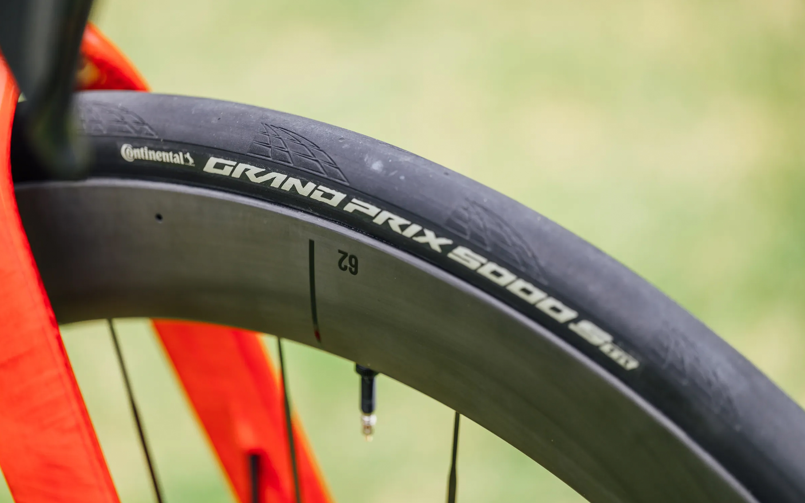 The Continental GP5000 S TR tyre close up details