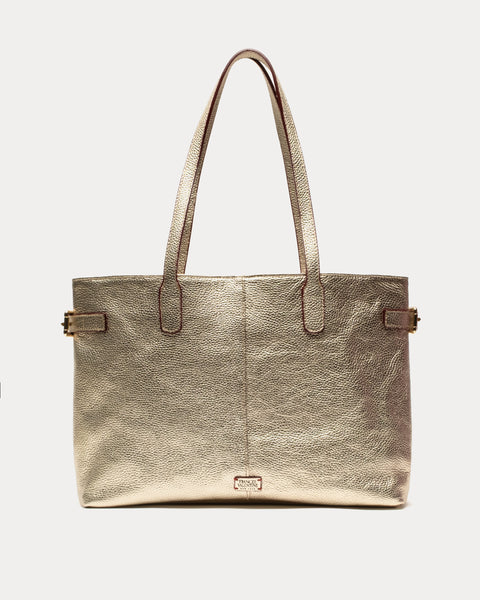 Large Amalie Tote - Tumbled Leather Platino