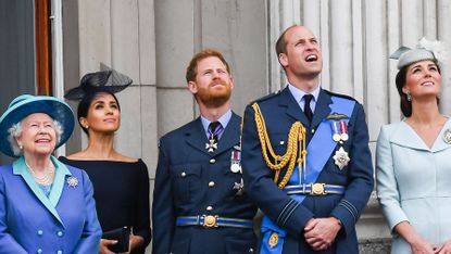 Royals on balcony looking up