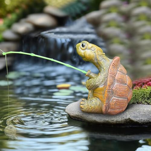Yungeln Turtle Statue for Outdoor Decor, Garden Turtle Figurine for Pond, Lawn, Patio, Resin Tortoise Ornament for Home &amp;amp; Yard