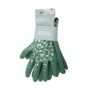 Patterned Soft Grip Gardening Gloves - 2 Pack