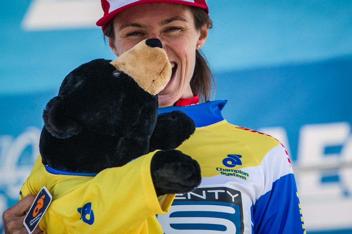 Lauren Komanski (Twenty 16) happy to take over the race lead.